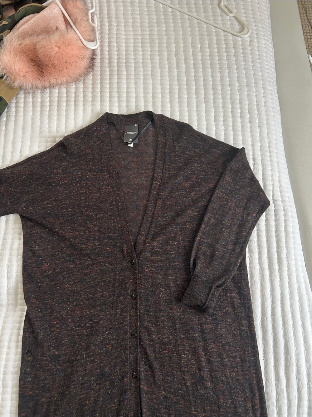 G-Star Long Button-Front women’s Cardigan Sweater in Dark Heather
